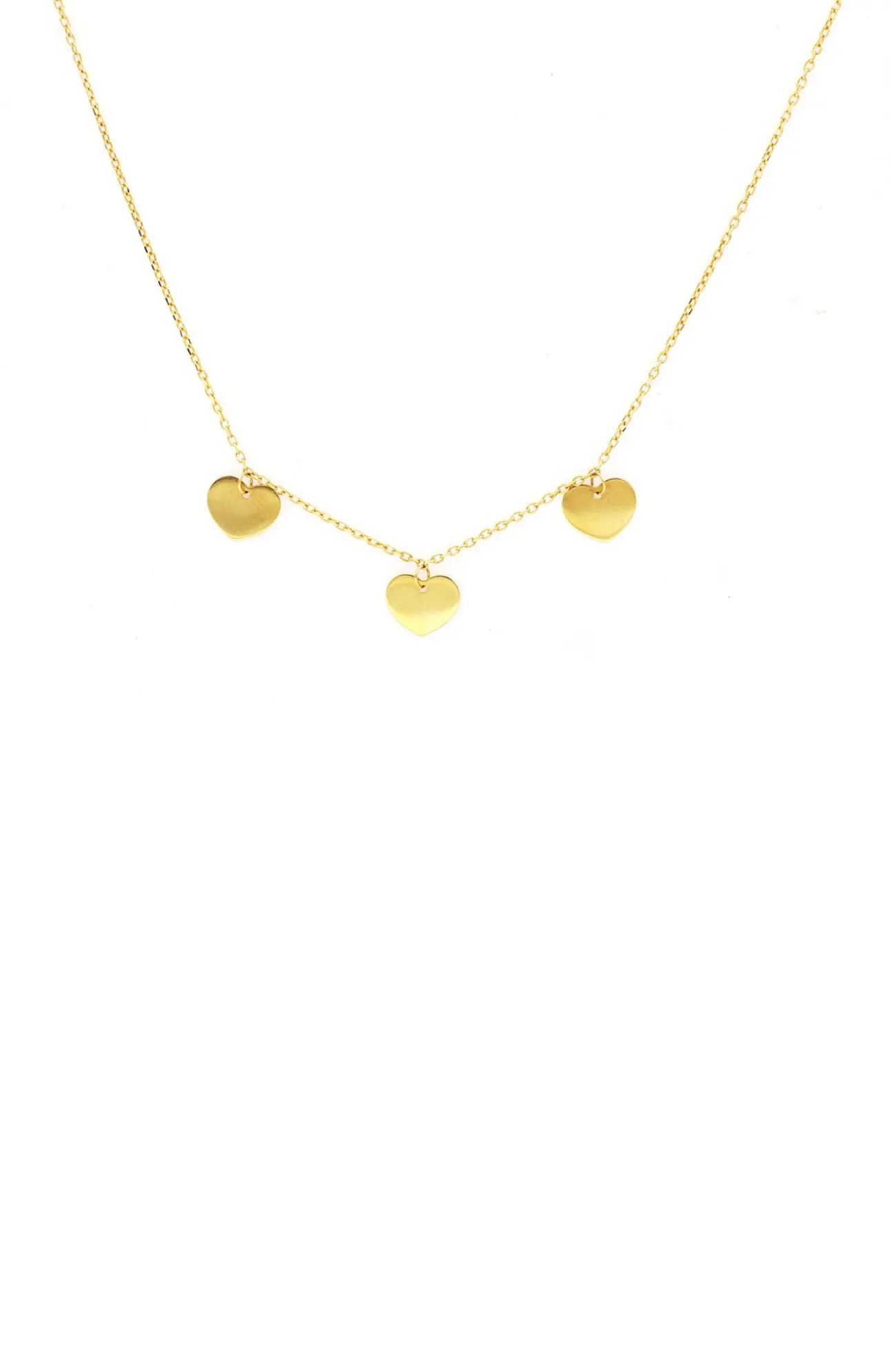 14K Yellow Gold Triple Heart Pendant Necklace | Nordstrom Rack