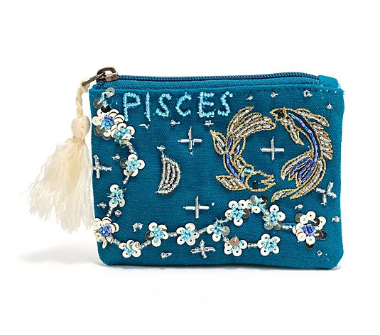Make Your Selection: America & Beyond Velvet Embellished Zodiac Coin Pouch | QVC