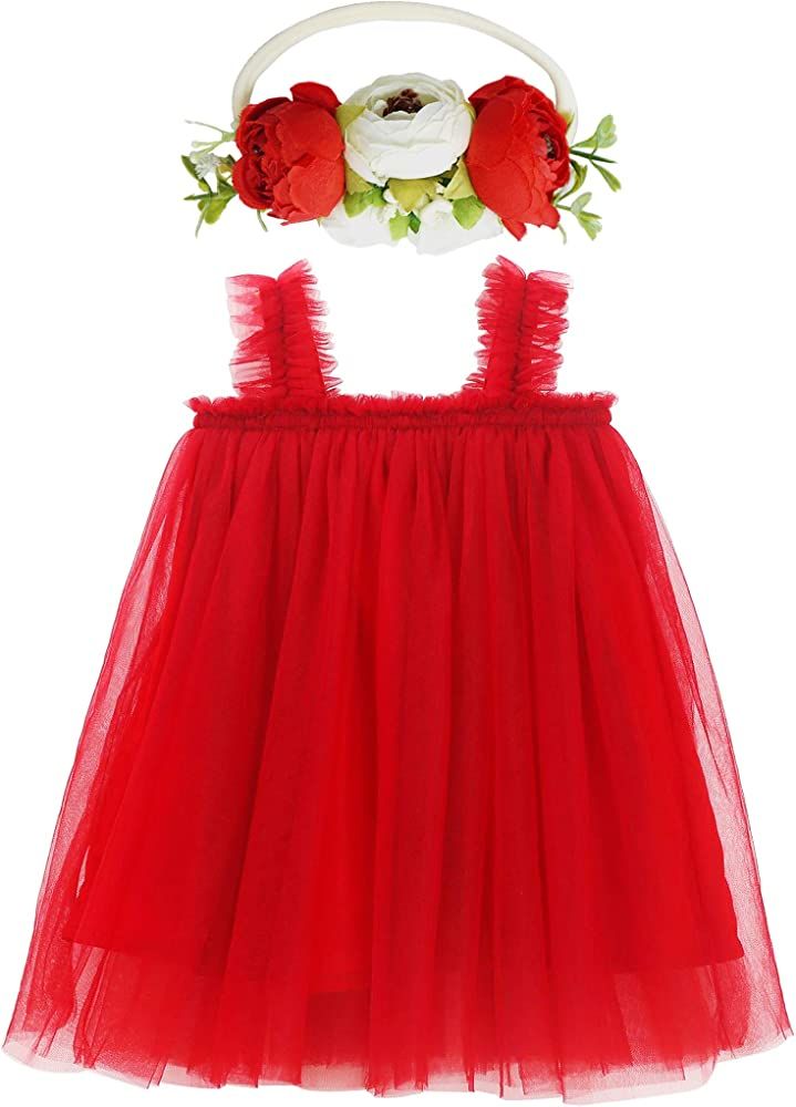 BGFKS Layered Tulle Tutu Dress for Toddler Girls,Baby Girl Rainbow Tutu Princess Skirt Set with F... | Amazon (US)