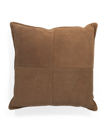 Made In India 20x20 Suede Patched Pillow | TJ Maxx