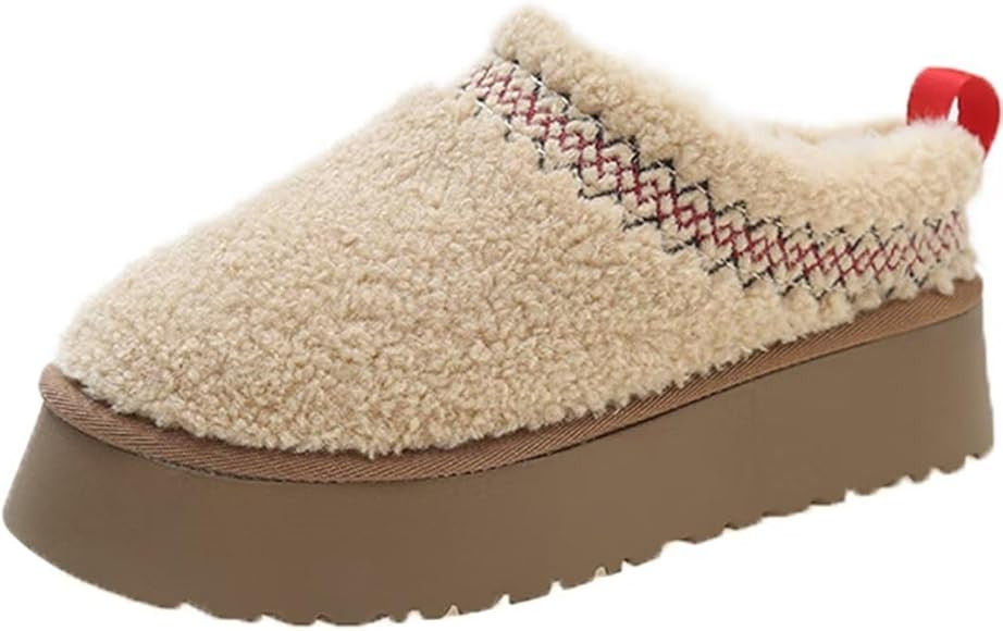 Pantuflas de plataforma para mujer, mini botas, zuecos peludos para mujer, forro polar de felpa, ... | Amazon (ES)