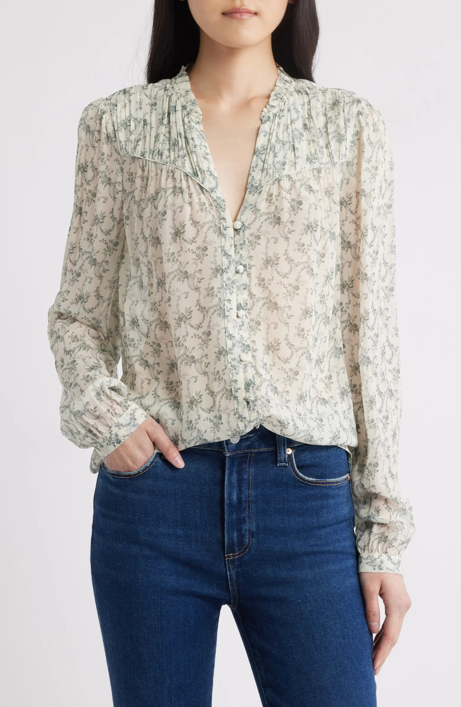 PAIGE Monika Floral Long Sleeve Shirt | Nordstrom | Nordstrom