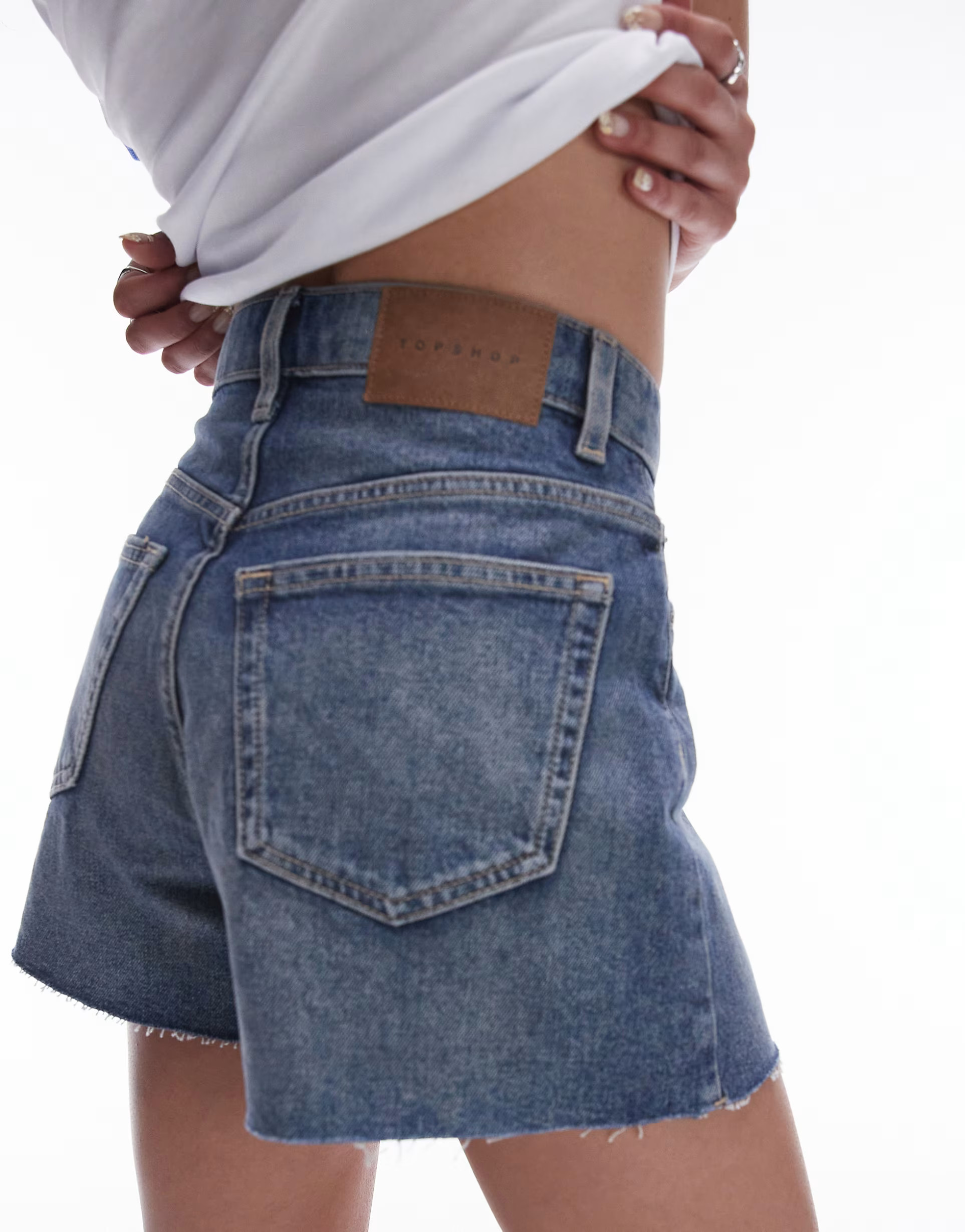 Topshop denim comfort stretch shorts in bleach | ASOS (Global)