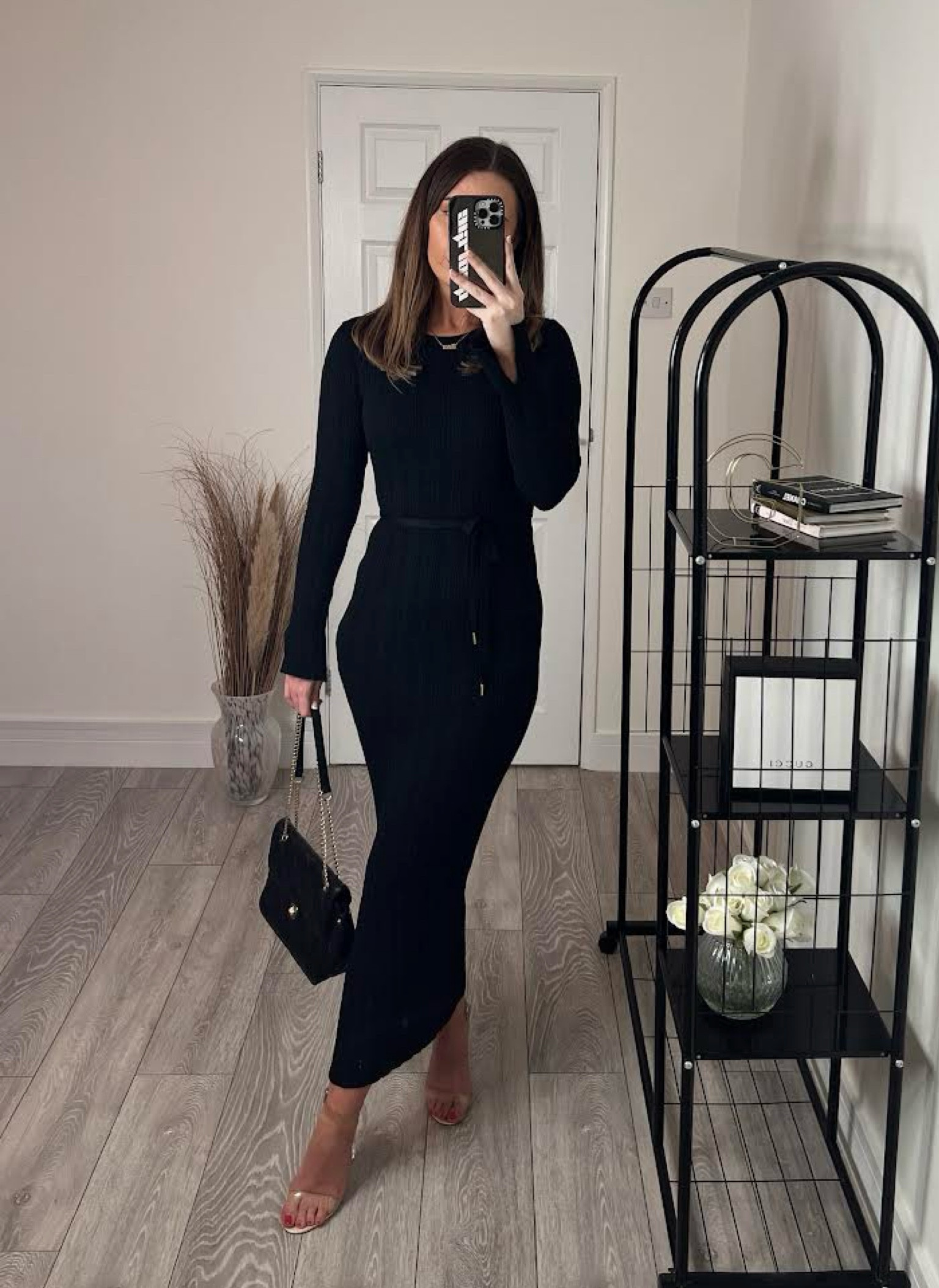 River island, New look, Asos, transitional outfit, transitional style, winter outfit, winter fashion, maxi dress, black knit dress, jumper dress, perspex heels, clear heels, transparent heels, quilted bag, shoulder bag, date night outfit, outfit ideas, style inspiration 

#LTKeurope #LTKstyletip #LTKSeasonal
