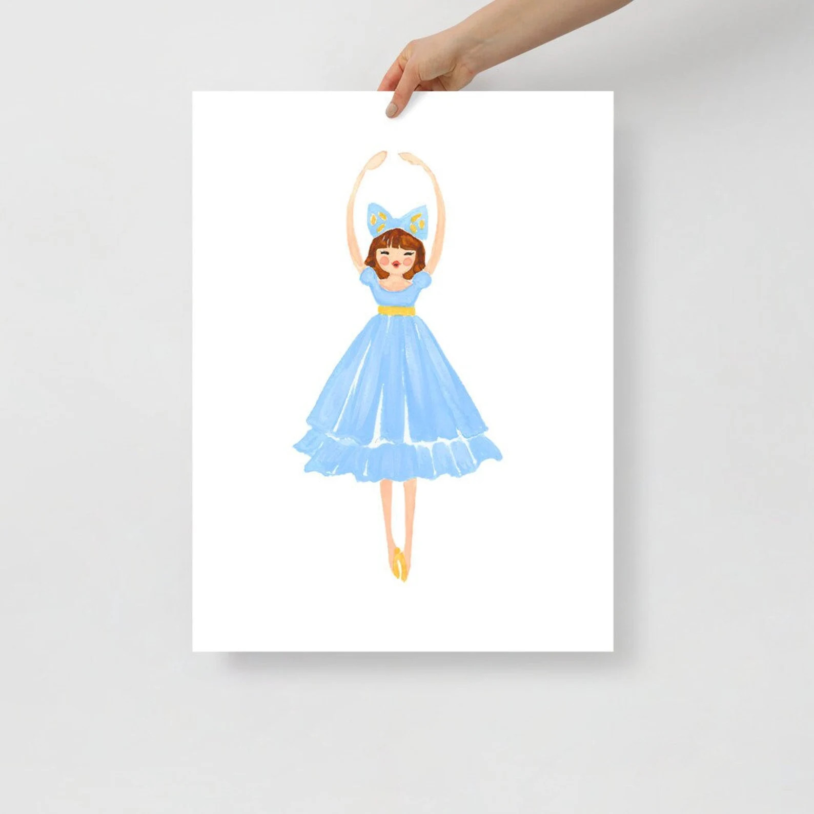 The Nutcracker's Clara in a Blue Dress Watercolor Art Print | Etsy (US)