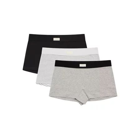 Kindly Yours Women’s Sustainable Cotton Boyshort Underwear 3-Pack | Walmart (US)