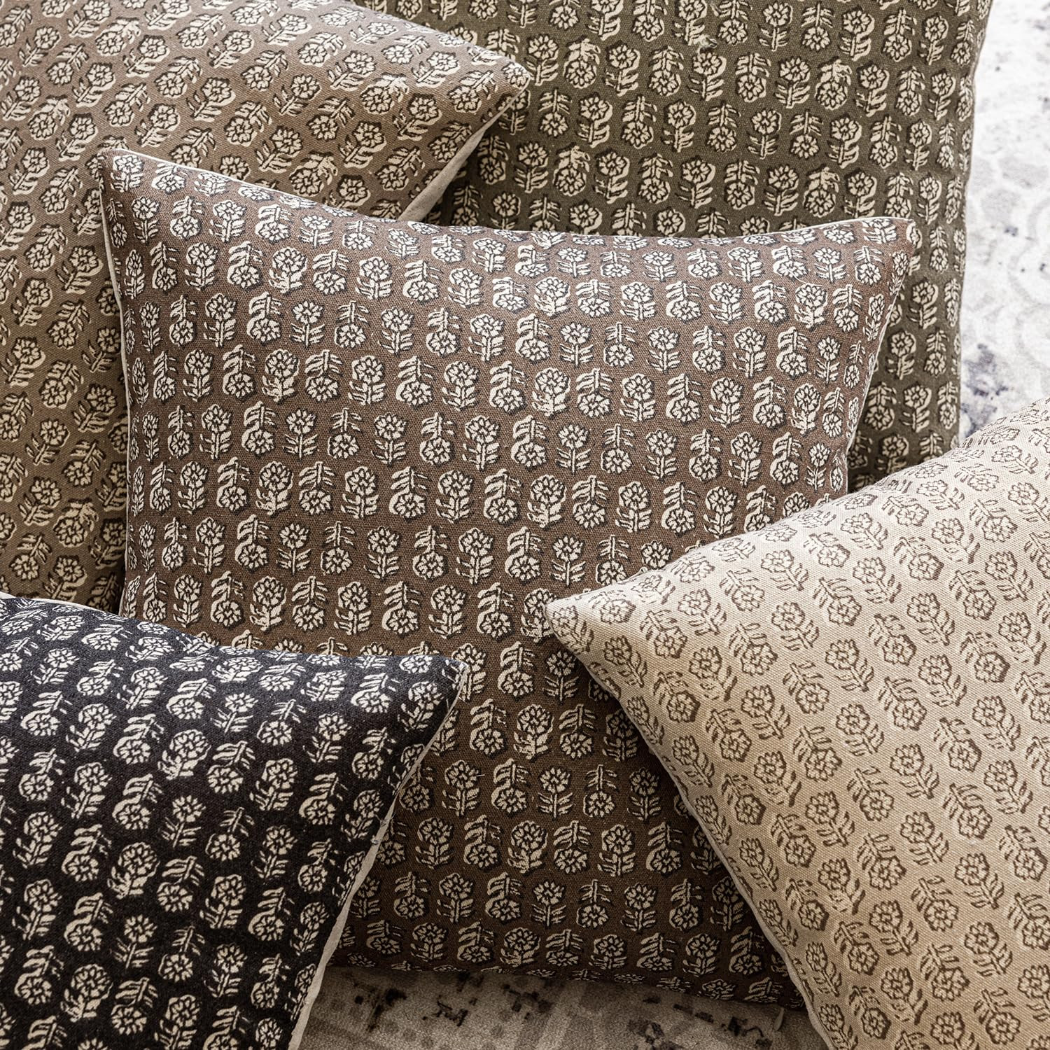 Foindtower Set of 2 Decorative Vintage Floral Print Throw Pillow Covers Neutral Modern Farmhouse ... | Amazon (US)