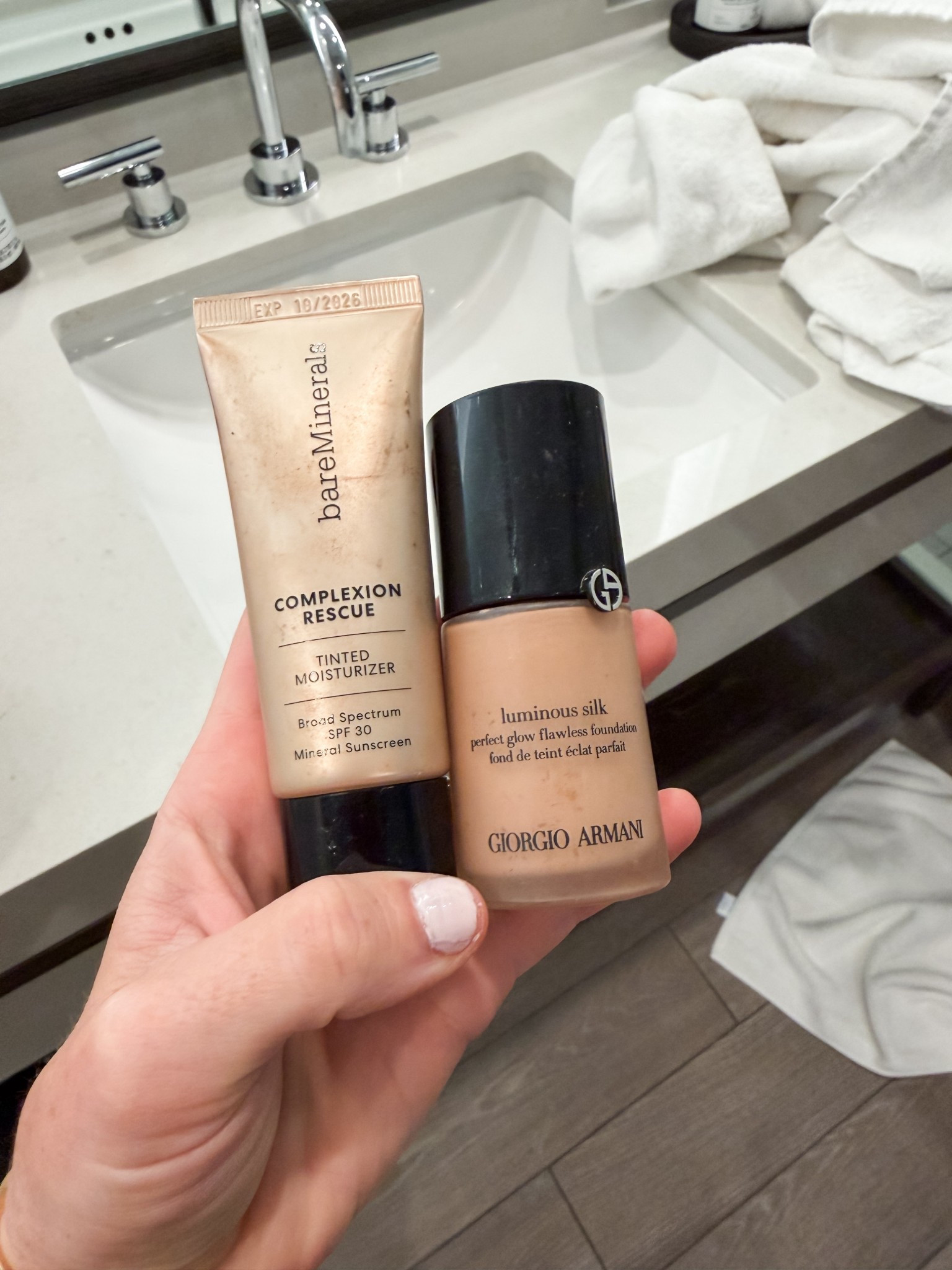 My go to foundations! Bare minerals for everyday wear and then the luminous silk for glam! 
Bare minerals: natural pecan 
Giorgio Armani: 5.1

#LTKBeauty #LTKselfcare #LTKgrwm