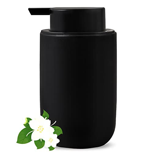 Black Soap Dispenser - Modern Ceramic Hand Dish Soap Dispenser for Bathroom Refillable Liquid Hand Soap Dispenser with Soap Pump for Essential Oil, Lotion Soap for Farmhouse Decor Dish | Amazon (US)