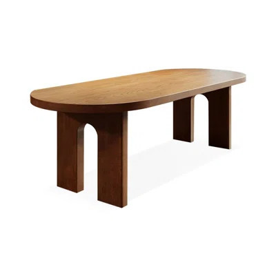 Nut-brown Oval Solid Wood Dining table | Wayfair North America