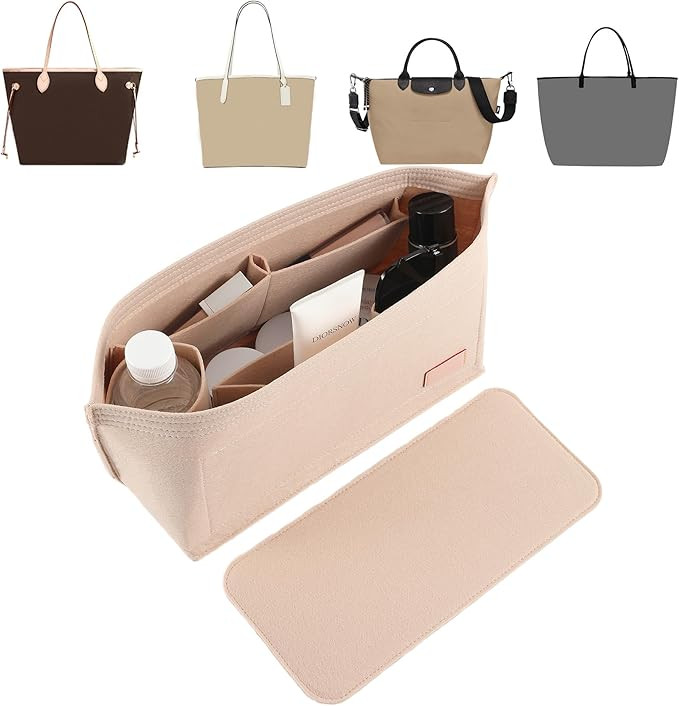 Doxo Purse Organizer Insert for Handbags & Base Shaper 2pc Set,Felt Organizer Insert Large Tote,B... | Amazon (US)