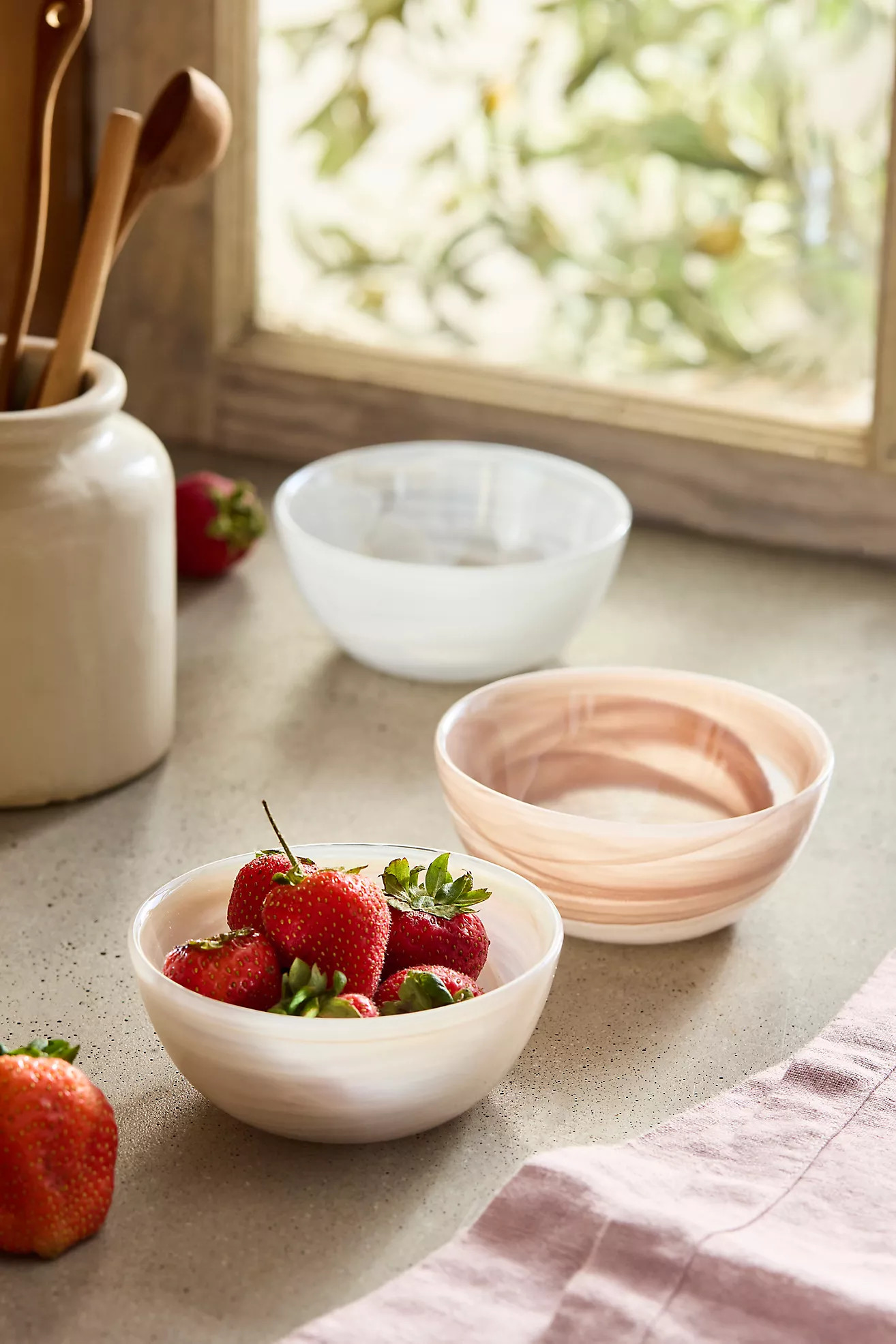 Iridescent Glass Snack Bowls, Set of 3 | Anthropologie (US)