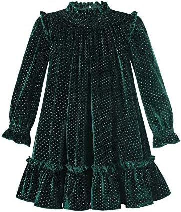 Pettigirl Girls Green Christmas Ruffle Layer Vintage Dresses Boutique Kid Long Sleeve Party Elega... | Amazon (US)