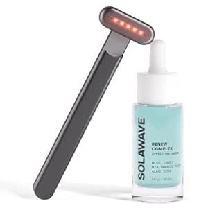 Amazon.com: SolaWave 4-in-1 Facial Wand and Renew Complex Serum Bundle | Red Light Therapy for Fa... | Amazon (US)