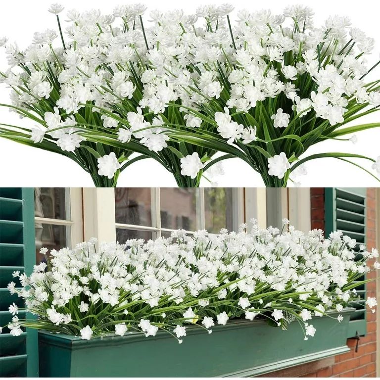 Morttic 6 Bundles Artificial Flowers UV Resistant ,Faux Greenery for Indoor Outside Hanging Plant... | Walmart (US)