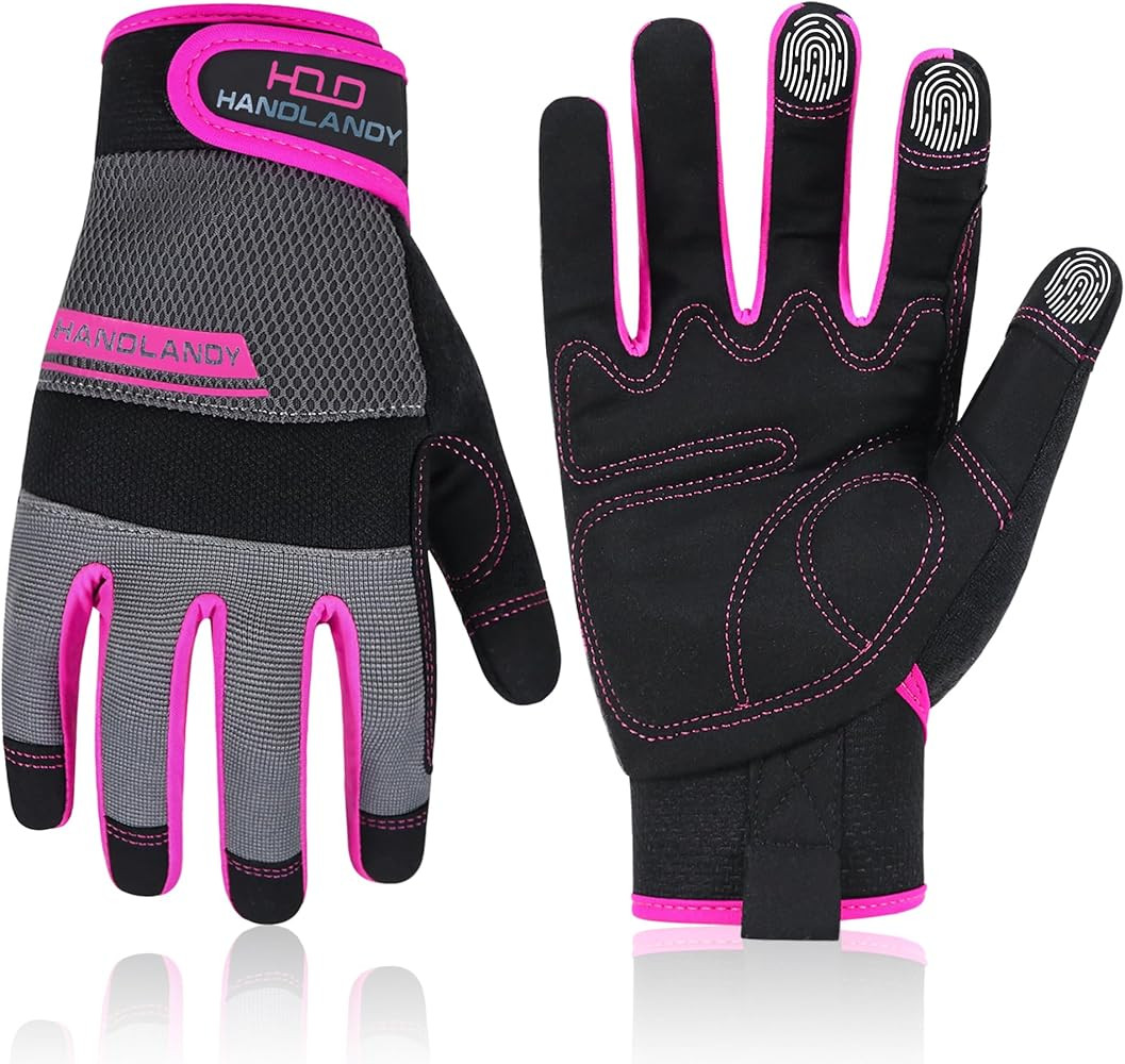 HANDLANDY Work Gloves for Women, Breathable Leather Gardening Glove for Yard Maintenance, Hand Pr... | Amazon (US)