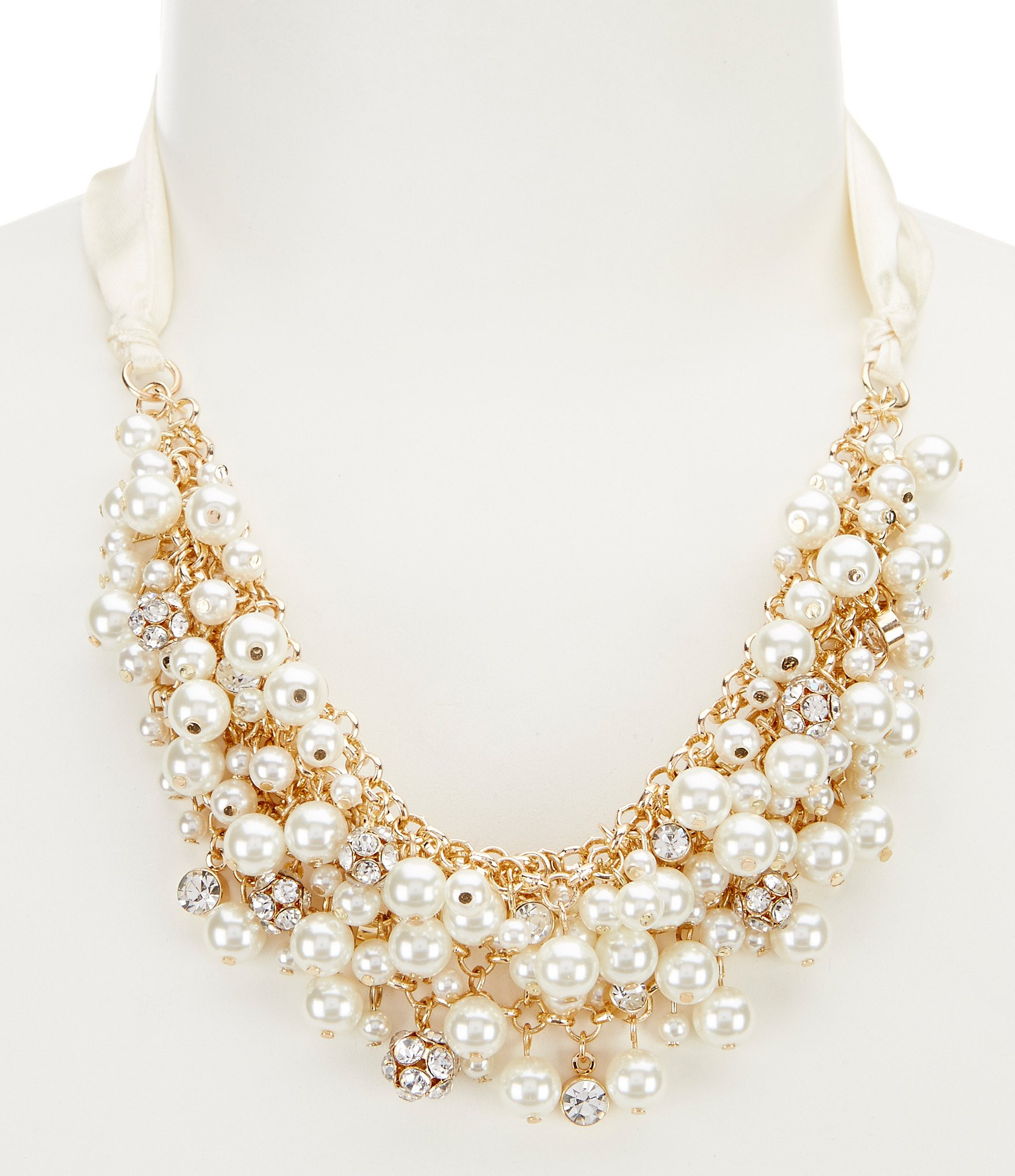 Gemma Layne Ribbon & Faux-Pearl Statement Necklace | Dillards Inc.