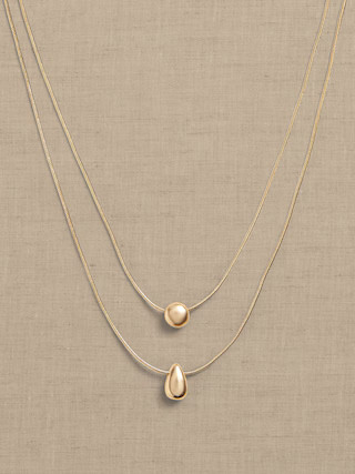 Layered Metal Pendant Necklace | Banana Republic Factory