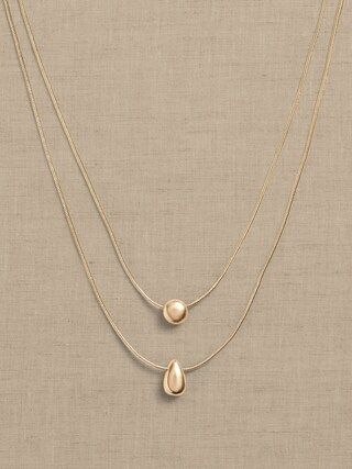 Layered Metal Pendant Necklace | Banana Republic Factory