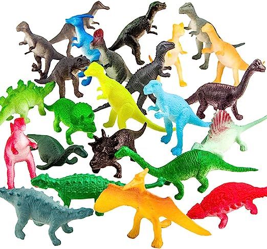 ValeforToy 72 Piece Mini Dinosaur Toy Set for Dino Party Cupcake Toppers - Assorted Vinyl Plastic... | Amazon (US)