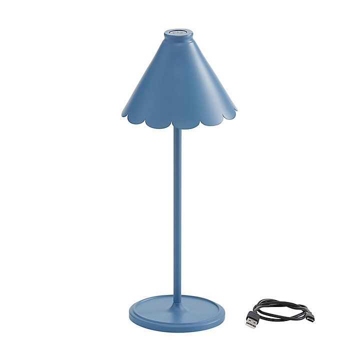 Kit Scalloped LED Lamp & Rechargeable Battery with 3 Brightness Levels | Ballard Designs, Inc.