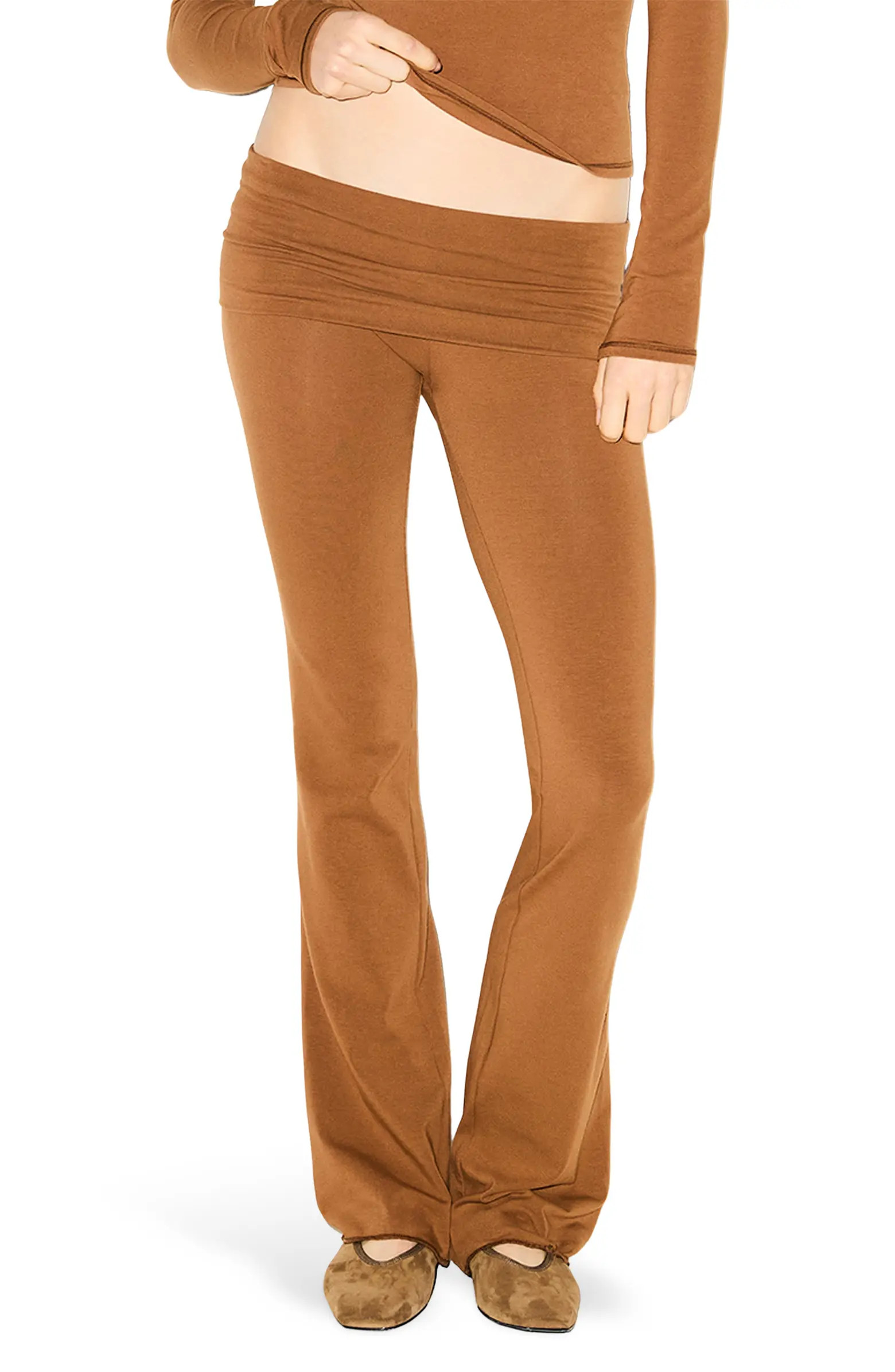 SKIMS Stretch Cotton Jersey Foldover Pants | Nordstrom | Nordstrom