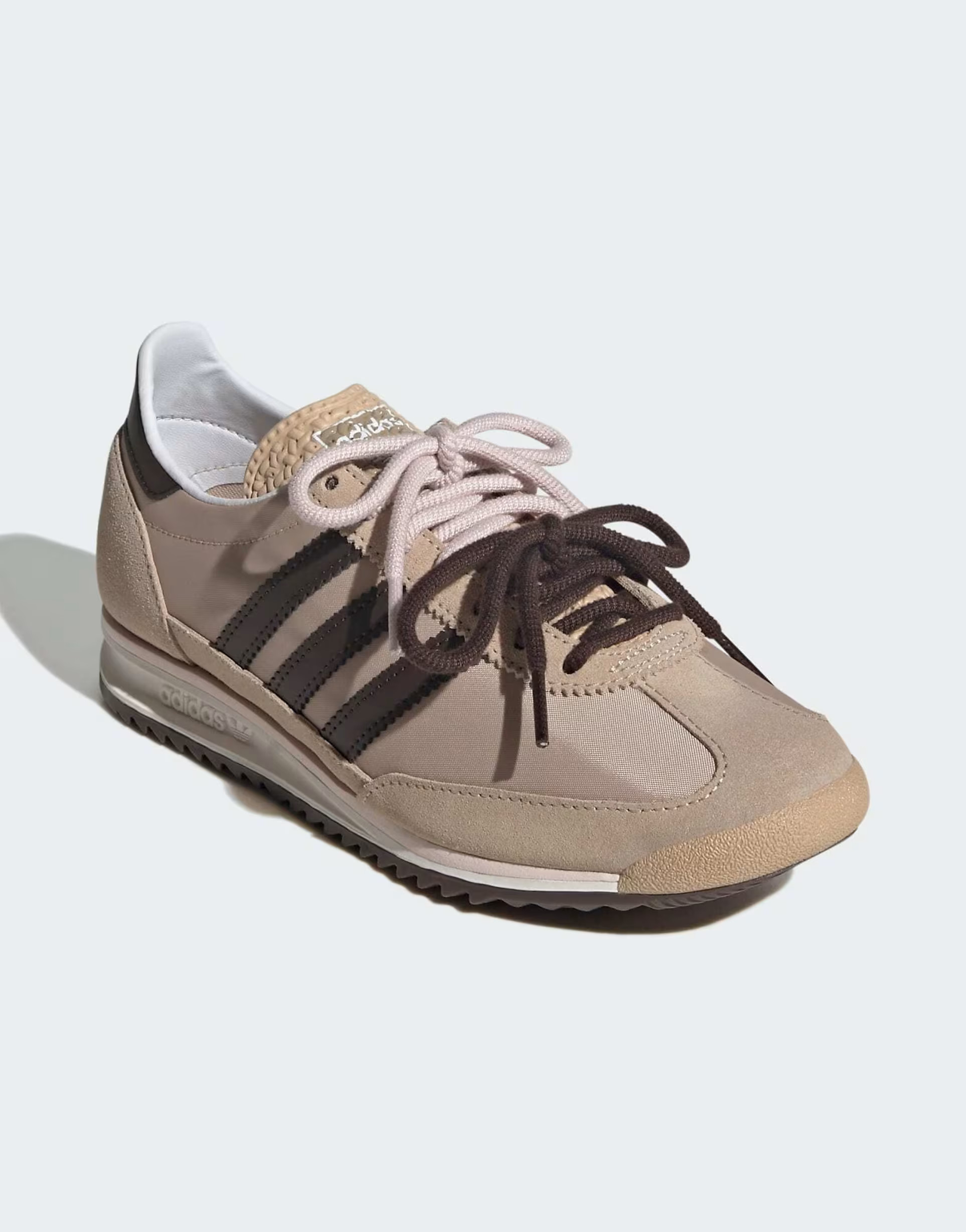 adidas Originals SL 72 OG double laced trainers in beige and dark brown | ASOS (Global)
