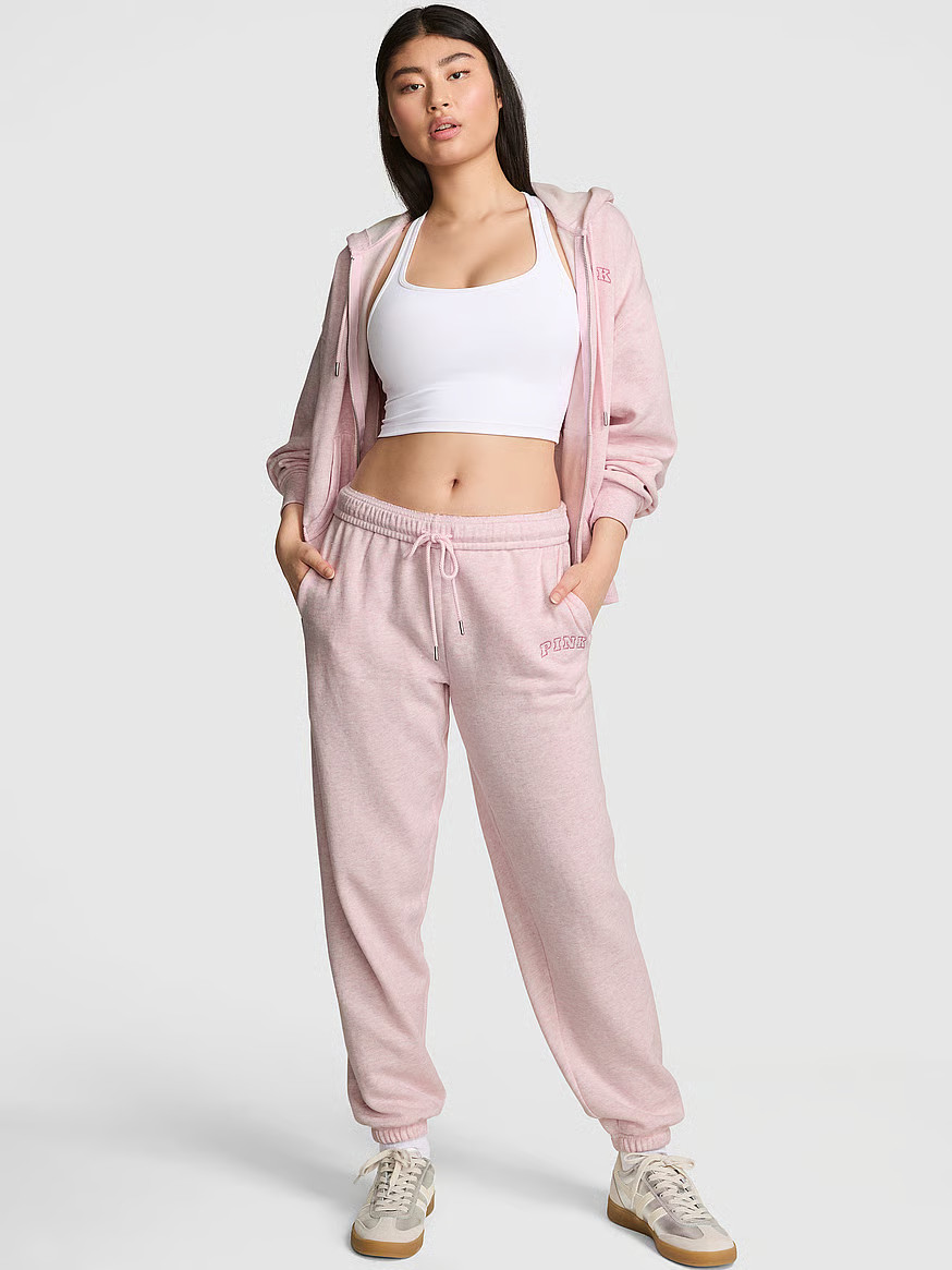 Buy Ivy Fleece Campus Sweatpants, Hushed Lilac - Order Bottoms online - PINK US | Victoria's Secret (US / CA )