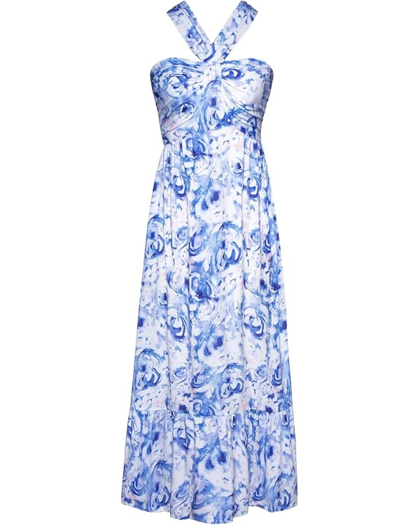GRACE KARIN Womens Summer Floral Dresses 2026 Boho Maxi Dress Flowy Halter Sundress Casual Vacati... | Amazon (US)