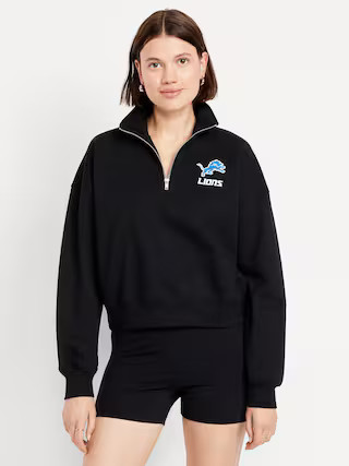 NFL© Detroit Lions Oversized Half-Zip Sweatshirt | Old Navy | Old Navy (US)