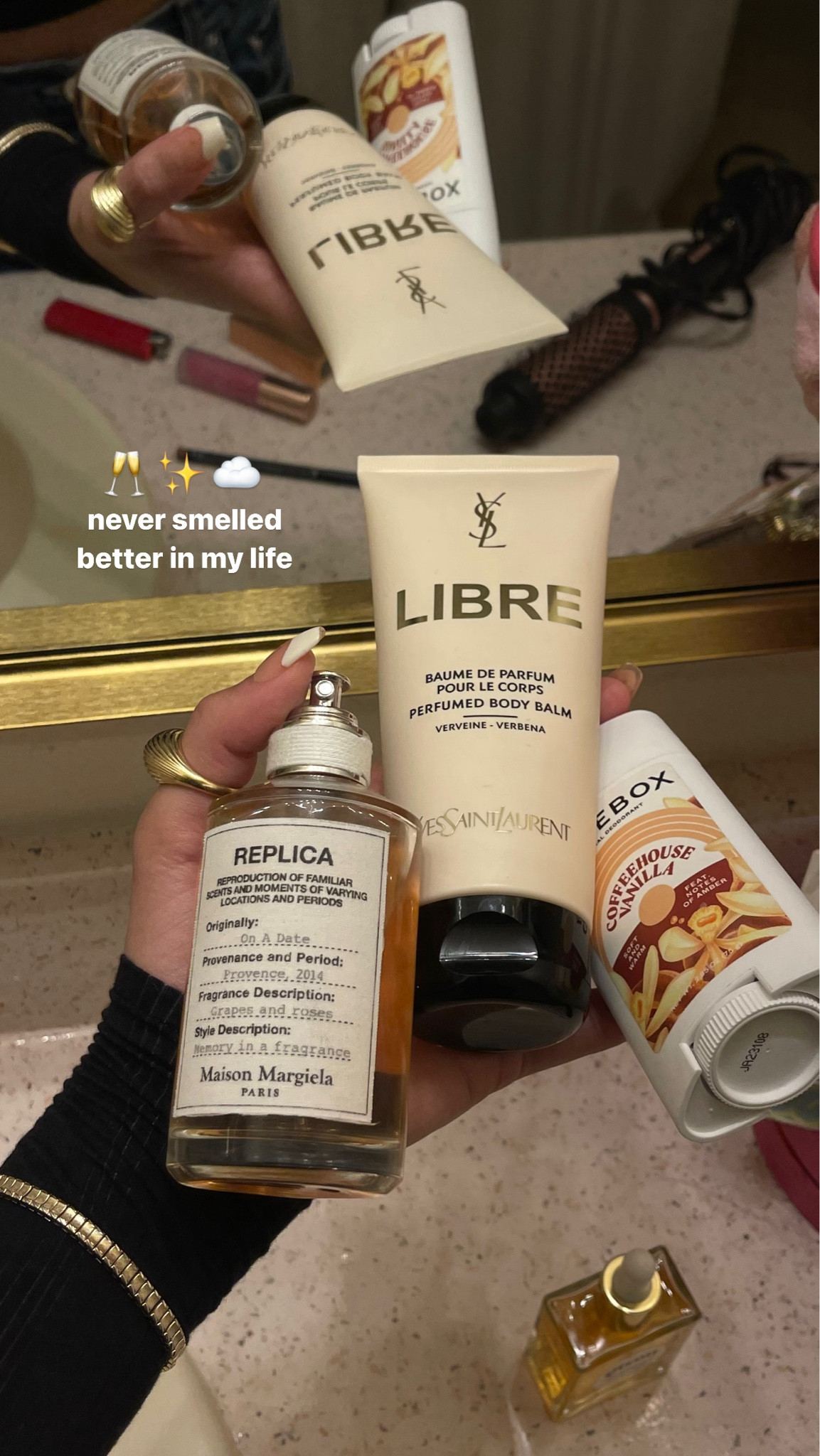 new go-to scent combo! smells floral with a hit of sweetness and an undertone of musk 🏹☁️🥂✨ 

#LTKbeauty