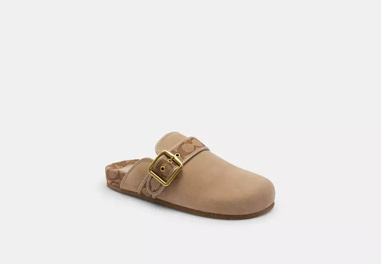 Coach Outlet Ashton Clog In Signature Jacquard - Beige, Size: 11 | Coach Outlet US