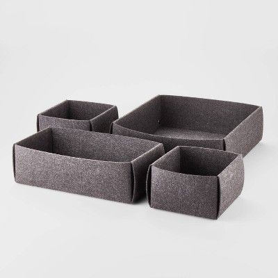 Set of 4 Collapsible Felt Drawer Organizers - Brightroom™ | Target