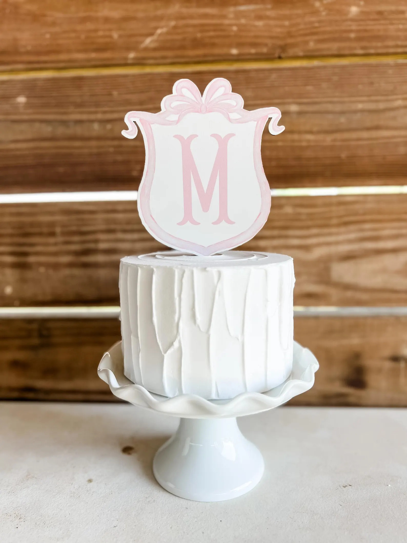 Pink Bow Crest Birthday Cake Topper, Grandmillennial Baby Shower, Coquette Bow, Girly Birthday Pa... | Etsy (Global)