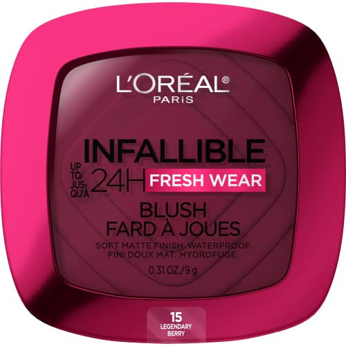L'Oreal Paris Infallible Up to 24H Fresh Wear Soft Matte Blush, Blendable, Long-Lasting and Waterproof Cheek Make Up, Legendary Berry 15, 0.31 Oz | Amazon (US)