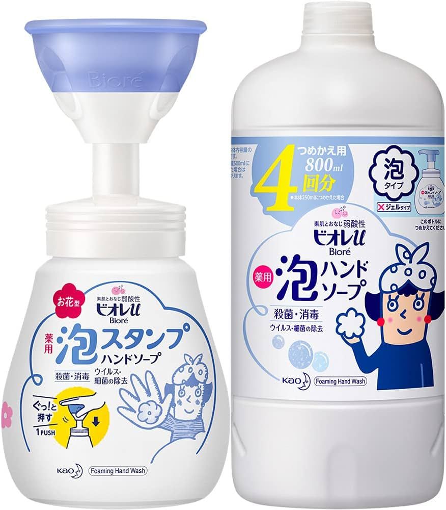 Type Body 250ml + Refill 4 Times 800ml Coming Out in Biore u Foam Stamp Hand Soap Flower | Amazon (CA)