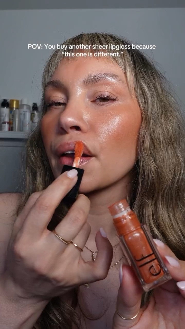 Is it just me?! 🫣

I love the formula and shades of the original @elfcosmetics Glow Reviver Lip Oils so I couldn’t wait to try the Glimmer Finish version.

And I absolutely love them! I purchased Super-neutral (the shade I’m wearing in the video) first and immediately picked up Candy Coated as well.

It’s the same cushiony soft feel as the original - I’m obsessed with the way the formula feels on my lips, I just love applying this gloss - with the perfect amount of sparkle. And at $8 bucks each I’ll definitely be adding another shade, or two, to my collection. 

I took both Super-neutral and Candy Coated with me to Mexico last weekend and they were the only glosses I wore.

Have you tried these?

#beautyover40 #affordablelipgloss #lipglossaddict #glowreviverglimmer