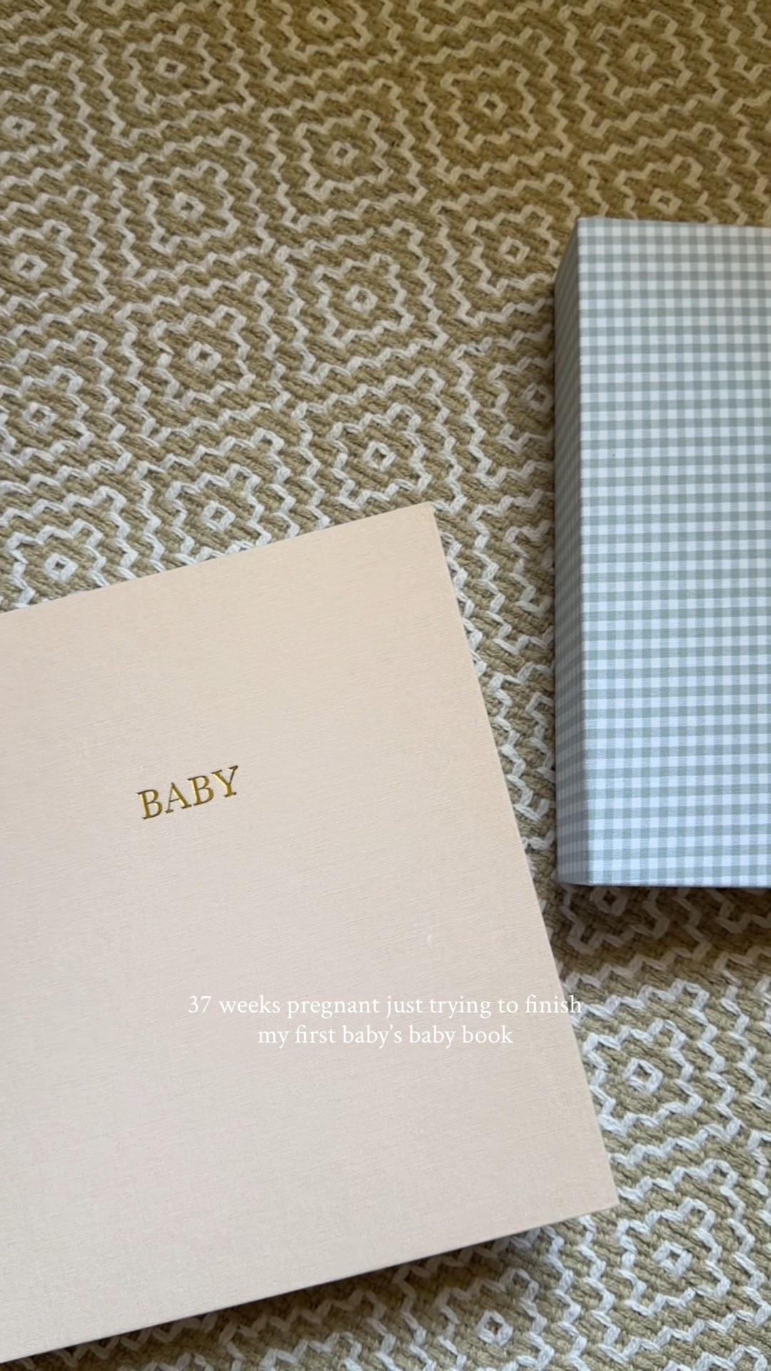 37 weeks pregnant just trying to finish my first baby’s baby book - I recommend the solid colors over gingham. The gingham fabric wasn’t aligned so they refunded me. Gingham can be found on sugar papers website 

#LTKKids #LTKBaby