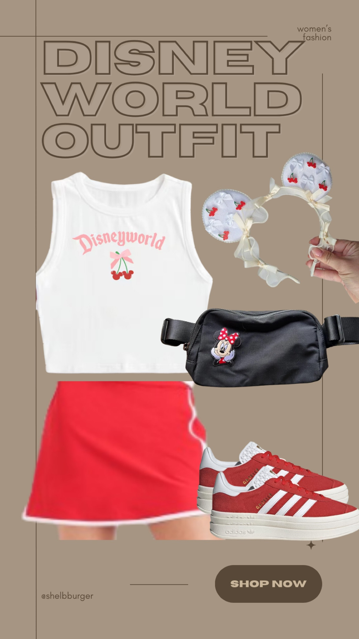Disney World outfit for women

Disney World cherry crop top tank top
Red active skirt with white outline
Cherrie Minnie Mouse ears
Minnie Mouse belt bag
Red adidas gazelles 

#LTKSaleAlert #LTKShoeCrush #LTKTravel