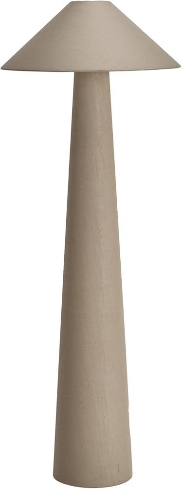 Bloomingville Tall Linen Floor Lamp with Shade and Inline Foot Switch, Natural | Amazon (US)