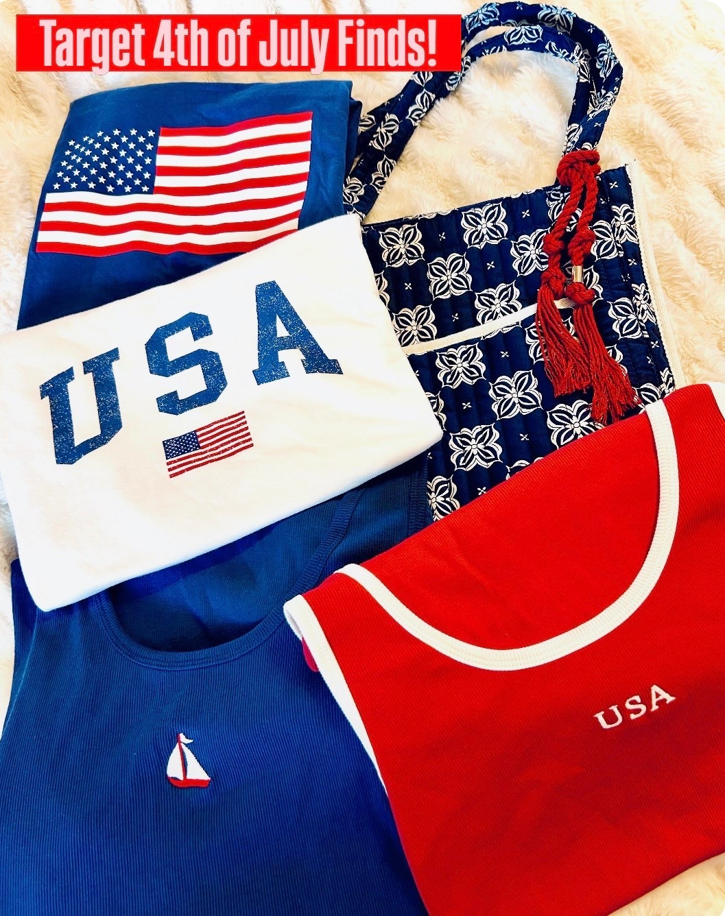 Love some festive Americana fashion, and all of these fabulous items are on sale right now at @target! 🎯 Everything is $15 or under right now (some as low as $3). So fun to celebrate America’s 250th birthday! ❤️🤍💙

#LTKSeasonal #LTKSaleAlert #LTKootd