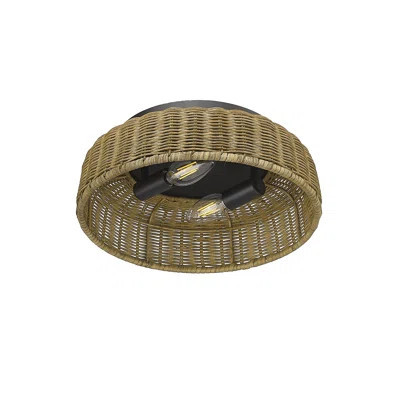 Angelene 1 - Light 4" Tall Rattan Flush Mount | Wayfair North America