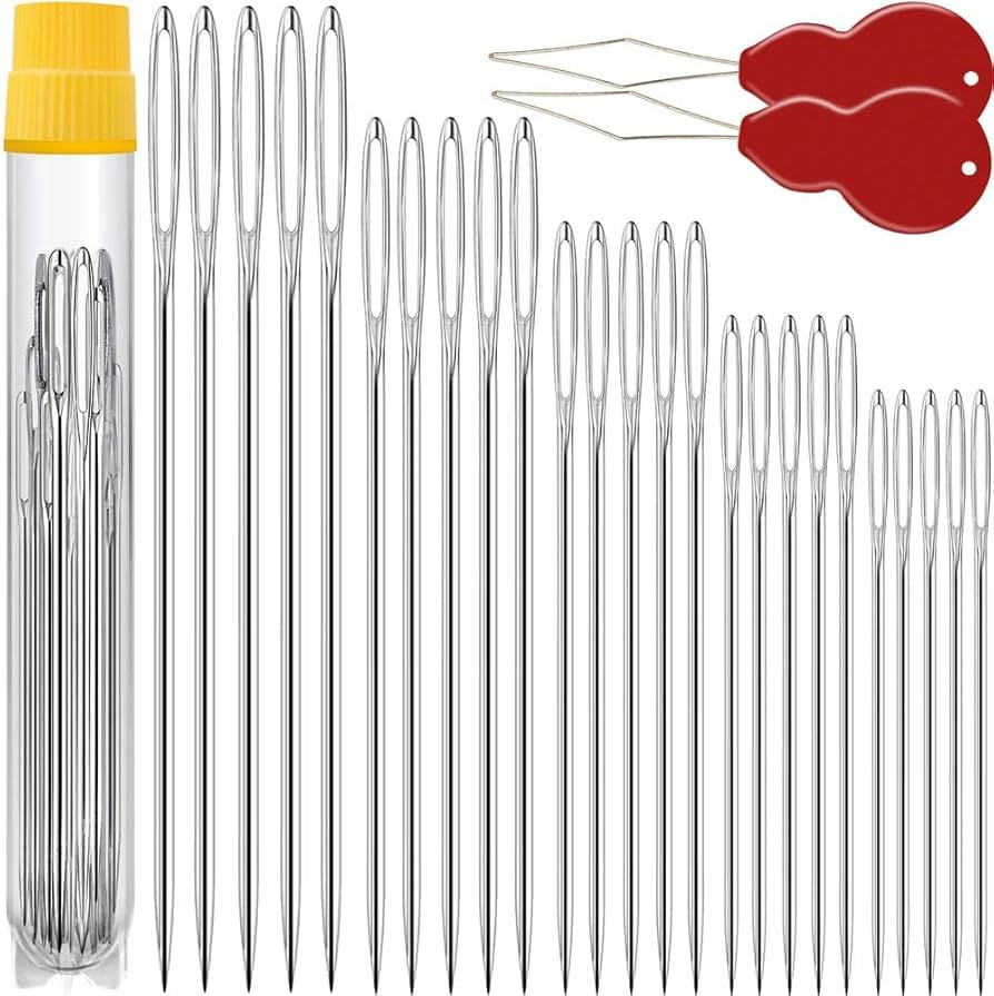 Premium Large Eye, Large Gauge Needles for Hand Sewing - Assorted Sizes, Including Embroidery - 2... | Amazon (US)