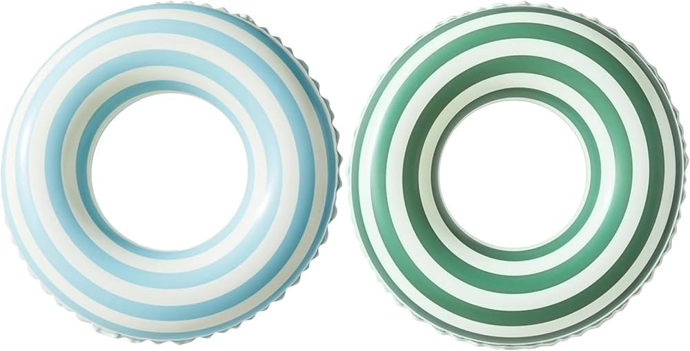Swimming Pool Floats for Kids Ages 5-10, Inflatable Tubes With Simple Stripes, Cute Swim Rings, F... | Amazon (US)