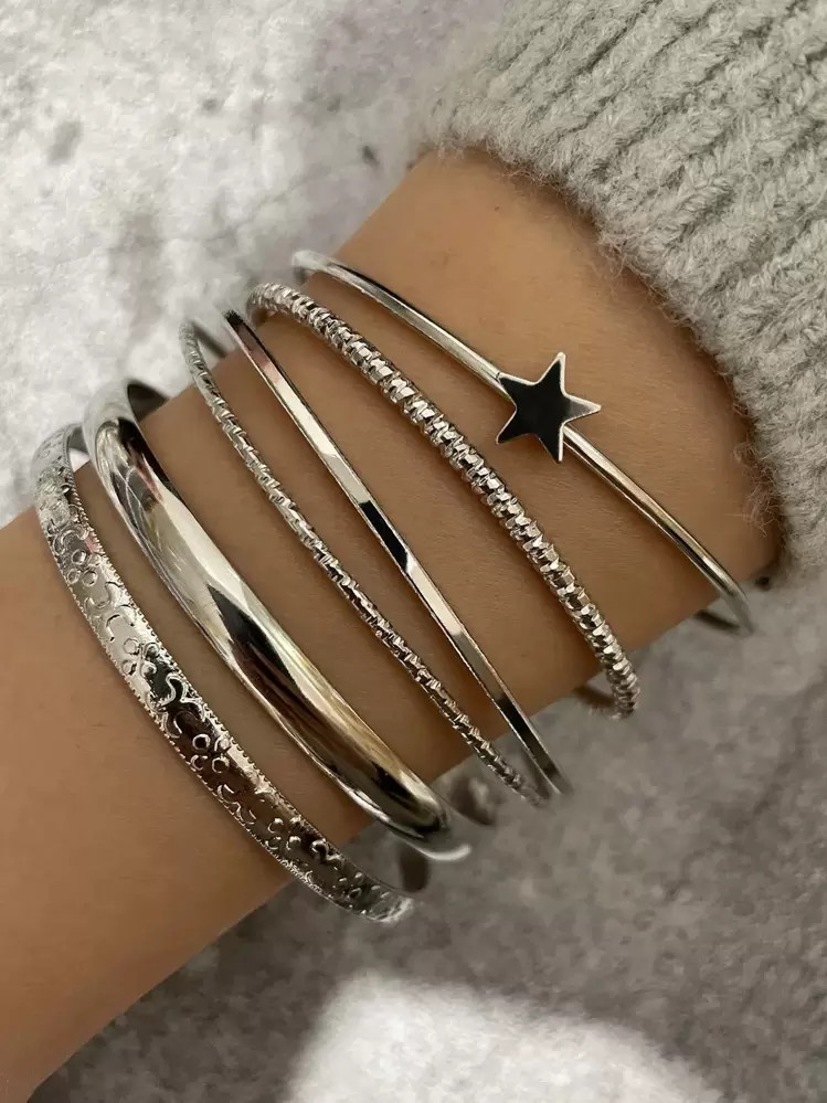 1-25pcs Minimalist Five-Pointed Star Bracelet Set | SHEIN