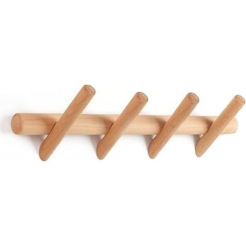 KYSMOTIC Wooden Coat Rack Wall Mounted | Modern Wood Coat Hooks for Entryway, Bedroom, Bathroom |... | Amazon (US)