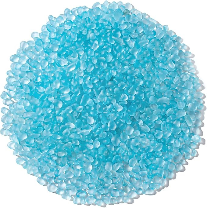 Keedolla Ice Blue Sea Glass Marbles Stones Frosted Glass Pebbles Gemstones for Aquarium Rocks, Fi... | Amazon (US)
