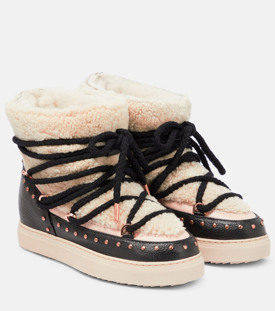 Shearling and leather boots | Mytheresa (UK)