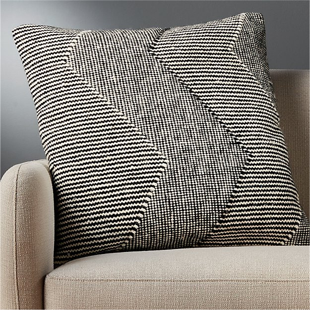 23" bias pillow with feather-down insert | CB2