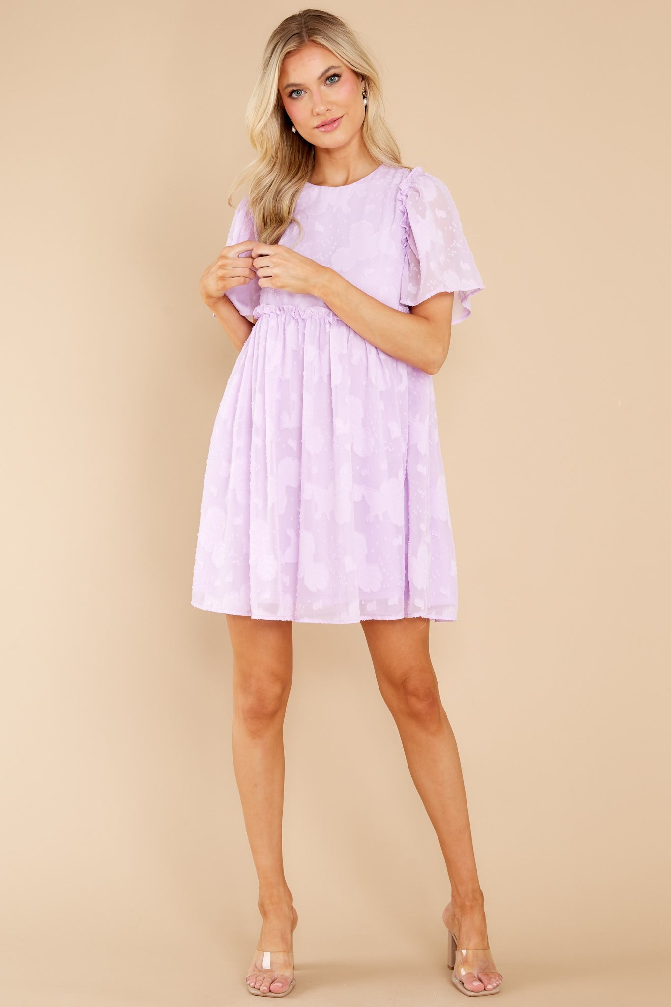 It's Your Turn Lavender Floral Print Dress | Red Dress 